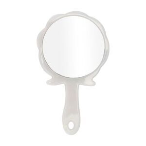 Rose Shape Handheld Mirror for Business Travel White